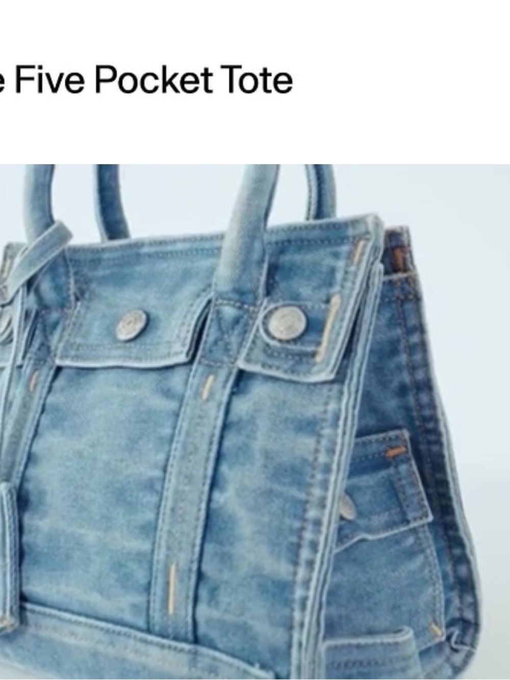 GAP Denim Five-Pocket Tote - Blue
